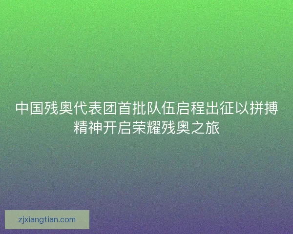 中国残奥代表团首批队伍启程出征以拼搏精神开启荣耀残奥之旅 中国残奥代表团首批队伍启程出征以拼搏精神开启荣耀残奥之旅