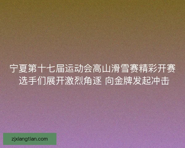 宁夏第十七届运动会高山滑雪赛精彩开赛 选手们展开激烈角逐 向金牌发起冲击 宁夏第十七届运动会高山滑雪赛精彩开赛 选手们展开激烈角逐 向金牌发起冲击