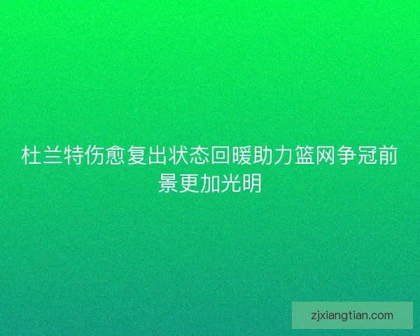 杜兰特伤愈复出状态回暖助力篮网争冠前景更加光明 杜兰特伤愈复出状态回暖助力篮网争冠前景更加光明
