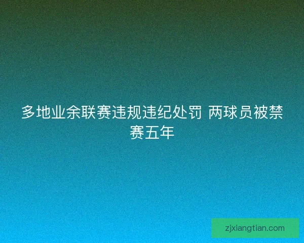 多地业余联赛违规违纪处罚 两球员被禁赛五年 多地业余联赛违规违纪处罚 两球员被禁赛五年
