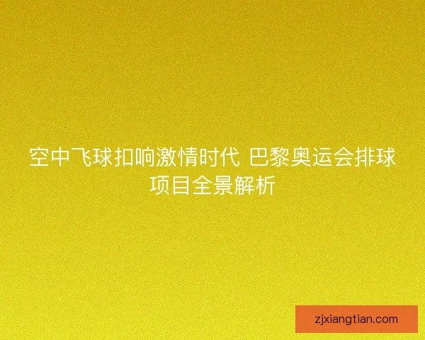 空中飞球扣响激情时代 巴黎奥运会排球项目全景解析 空中飞球扣响激情时代 巴黎奥运会排球项目全景解析